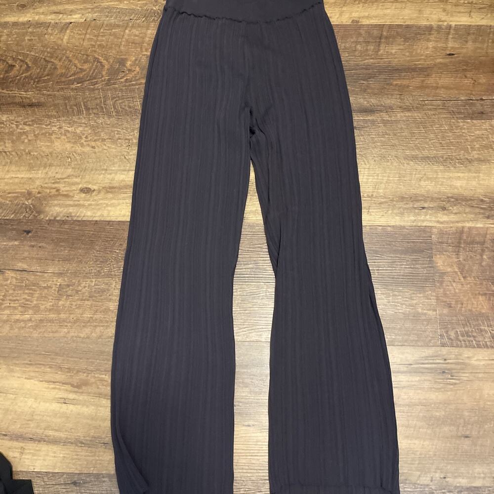 Anthropology Lounge Pant Luxury Size Large Ribbed Knit Stretch NEW